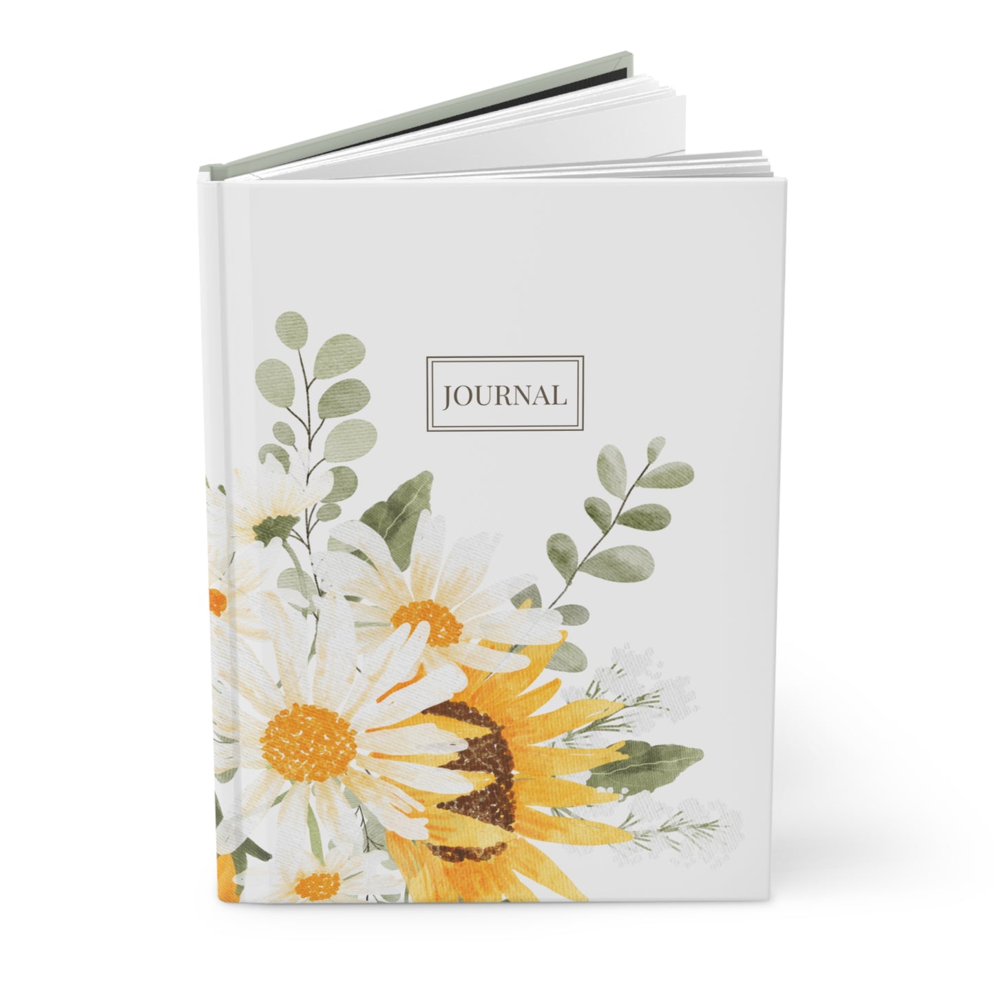 Yellow Floral Hardcover Journal