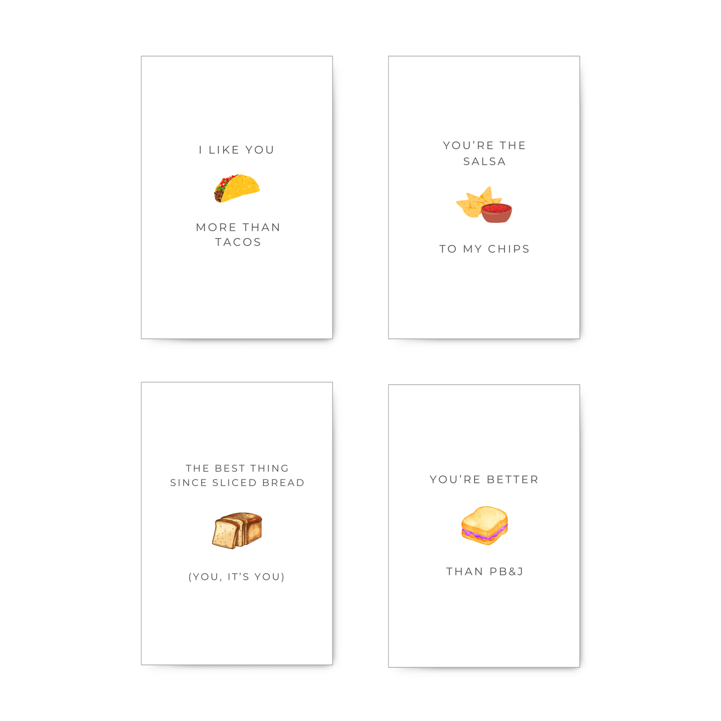 I Like You (Food) Mini Cards
