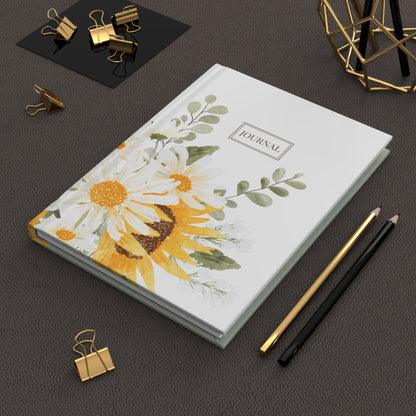 Yellow Floral Hardcover Journal
